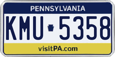 PA license plate KMU5358