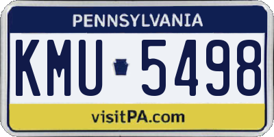 PA license plate KMU5498