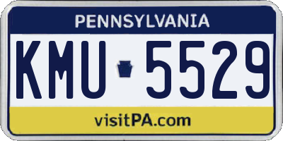 PA license plate KMU5529