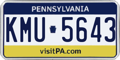 PA license plate KMU5643