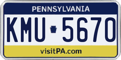 PA license plate KMU5670
