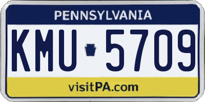 PA license plate KMU5709