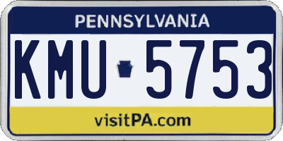 PA license plate KMU5753