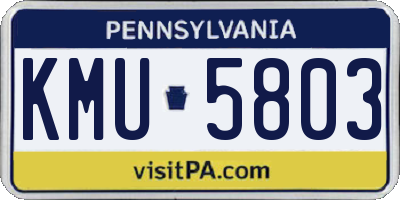 PA license plate KMU5803