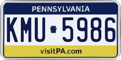 PA license plate KMU5986