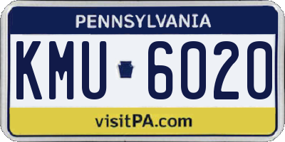 PA license plate KMU6020