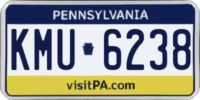 PA license plate KMU6238