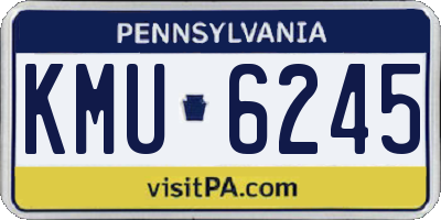 PA license plate KMU6245