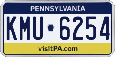 PA license plate KMU6254