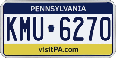 PA license plate KMU6270