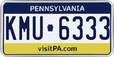 PA license plate KMU6333