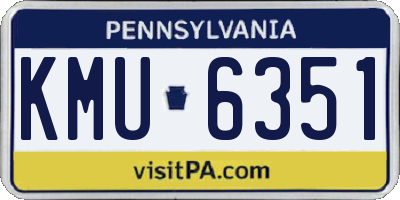 PA license plate KMU6351
