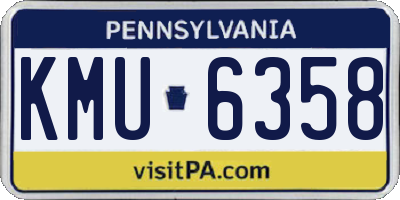 PA license plate KMU6358