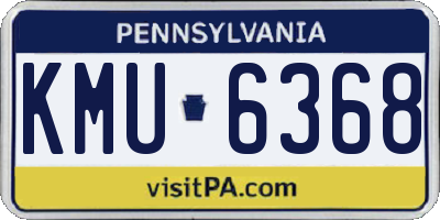 PA license plate KMU6368