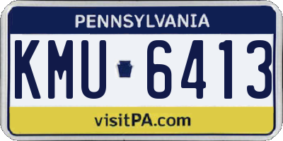 PA license plate KMU6413