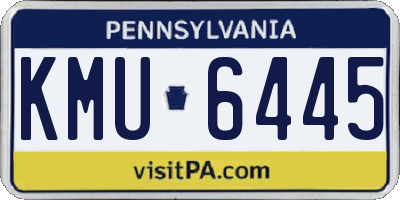 PA license plate KMU6445