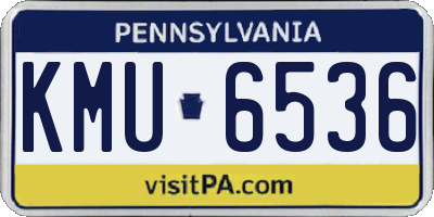 PA license plate KMU6536