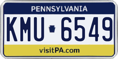 PA license plate KMU6549