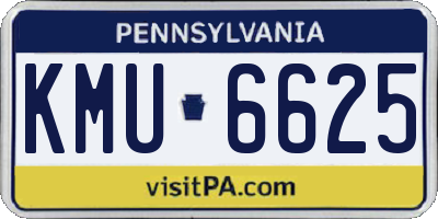 PA license plate KMU6625