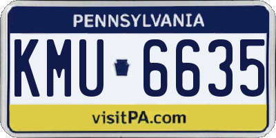 PA license plate KMU6635