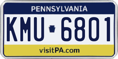 PA license plate KMU6801