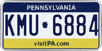 PA license plate KMU6884