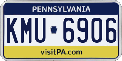 PA license plate KMU6906