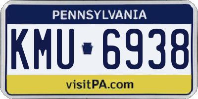 PA license plate KMU6938