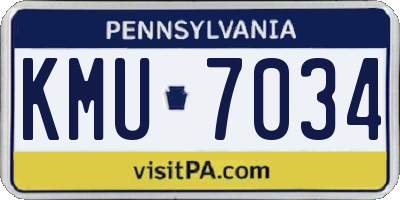 PA license plate KMU7034