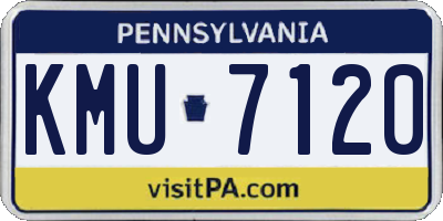 PA license plate KMU7120