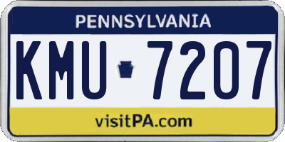 PA license plate KMU7207