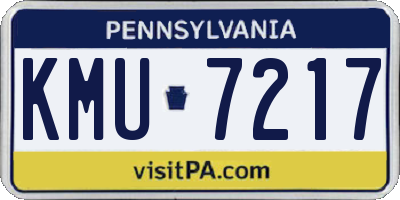 PA license plate KMU7217