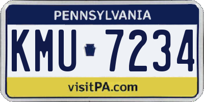 PA license plate KMU7234