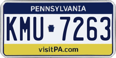PA license plate KMU7263