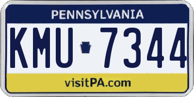 PA license plate KMU7344