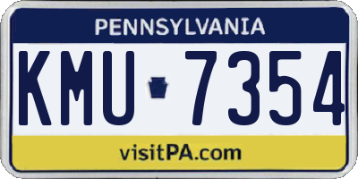 PA license plate KMU7354