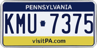 PA license plate KMU7375