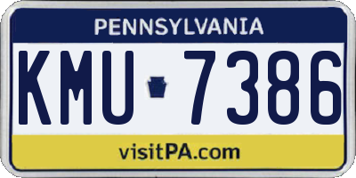 PA license plate KMU7386