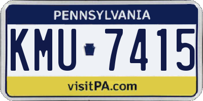PA license plate KMU7415