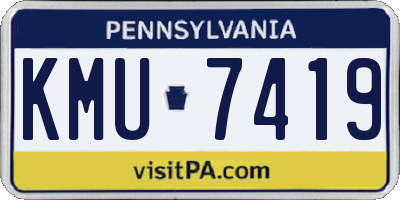 PA license plate KMU7419