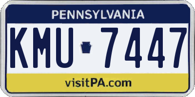 PA license plate KMU7447