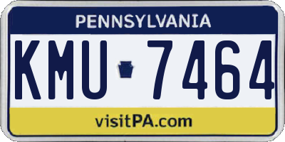 PA license plate KMU7464