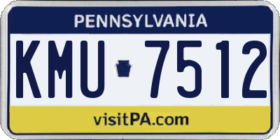 PA license plate KMU7512