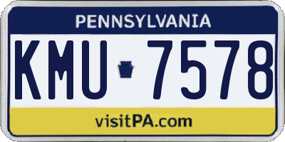 PA license plate KMU7578