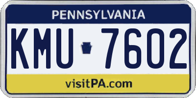 PA license plate KMU7602