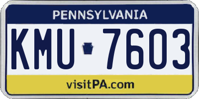 PA license plate KMU7603