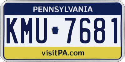 PA license plate KMU7681
