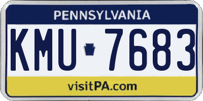 PA license plate KMU7683