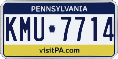 PA license plate KMU7714