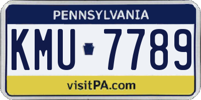 PA license plate KMU7789